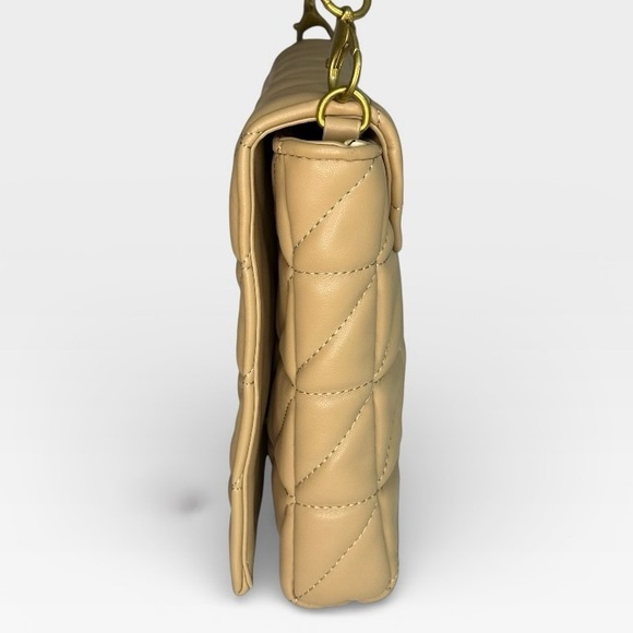 Zara Beige Quilted Chain Strap Shoulder Bag | Neutral Everyday Classic - Picture 4 of 9